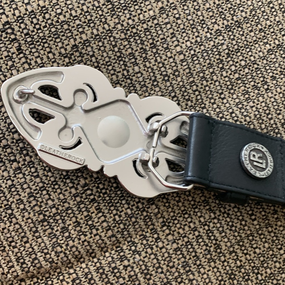 Leatherock Black and Silver Ornate BeltXL - Picture 4 of 6